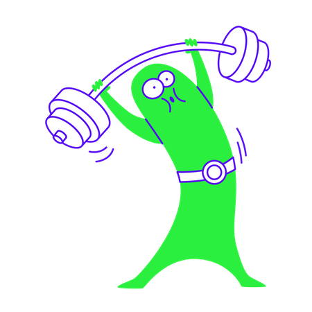 Lifting barbell for weight training  Illustration