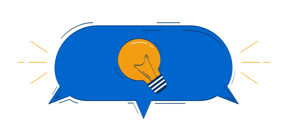 Light bulb enclosed within speech bubble  Illustration