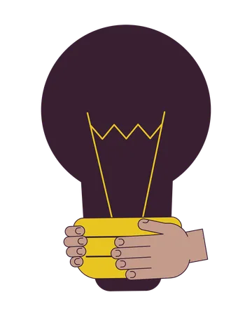 Light bulb in hands  Illustration