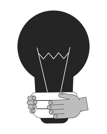 Light bulb in hands  Illustration