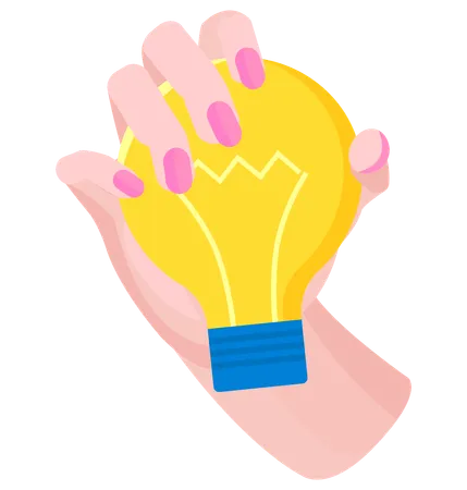 Light bulb in human hand  Illustration