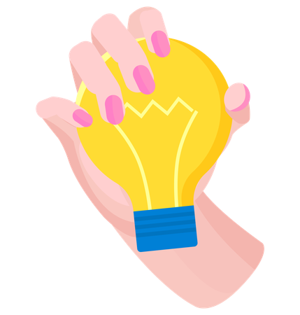 Light bulb in human hand  Illustration