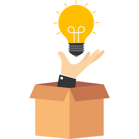 Light bulb in the idea box  Illustration