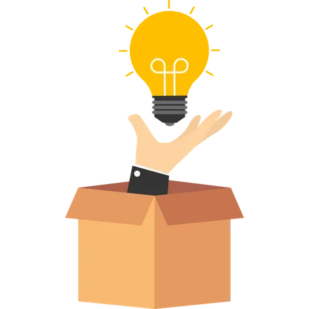 Light bulb in the idea box  Illustration