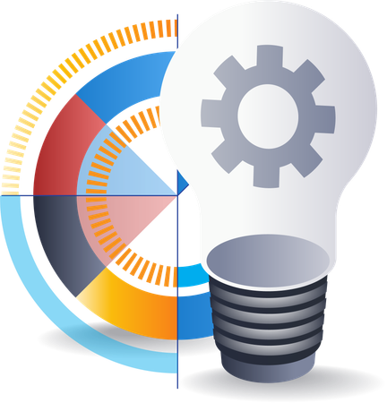 Light bulb management business idea  Illustration