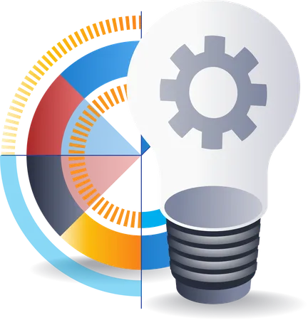 Light bulb management business idea  Illustration