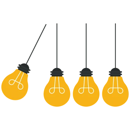 Light bulb newton's cradle  Illustration