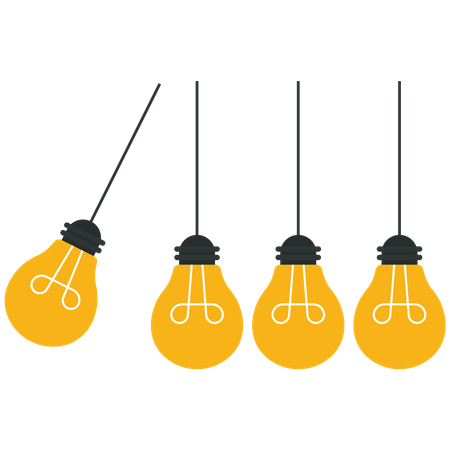 Light bulb newton's cradle  Illustration