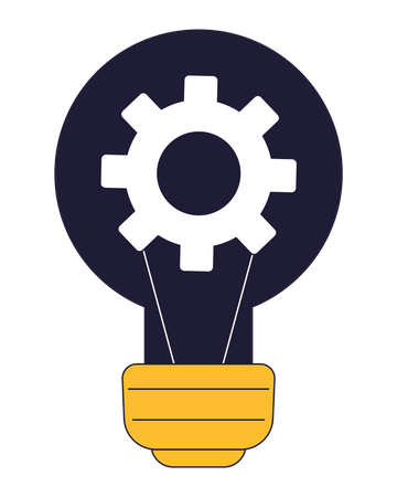 Light bulb with gear inside  イラスト