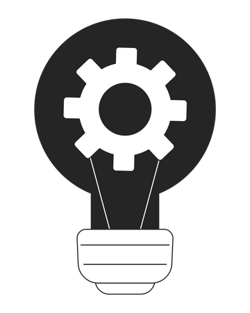 Light bulb with gear inside  Illustration