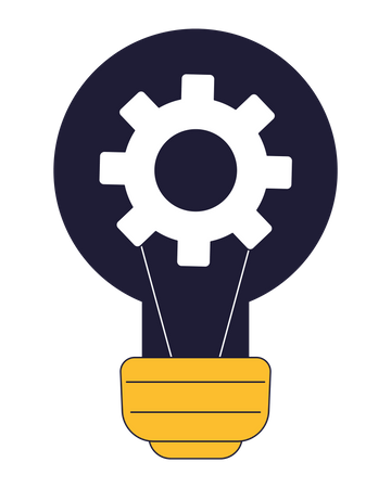 Light bulb with gear inside  Illustration