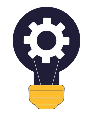 Light bulb with gear inside  Illustration