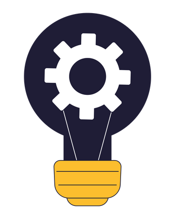 Light bulb with gear inside  Illustration