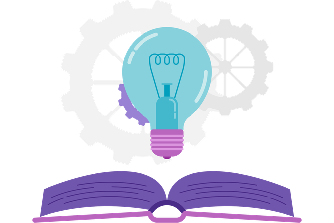 Lightbulb and open book  Illustration