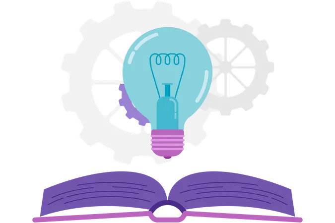 Lightbulb and open book  Illustration