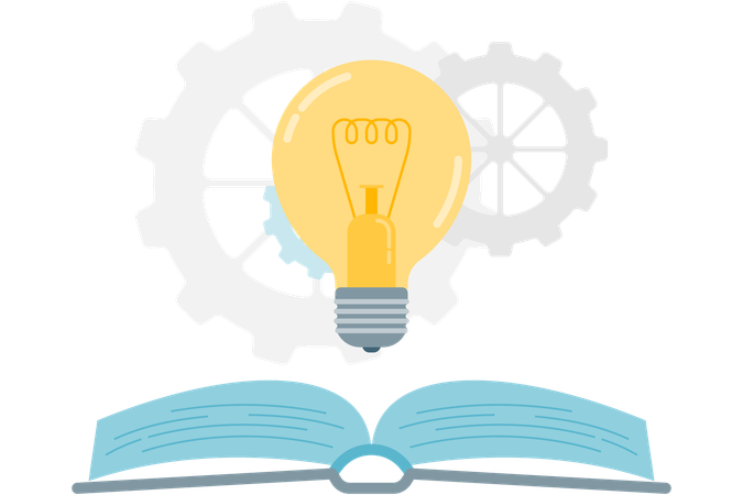 Lightbulb and open book  Illustration
