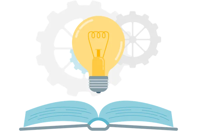 Lightbulb and open book  Illustration