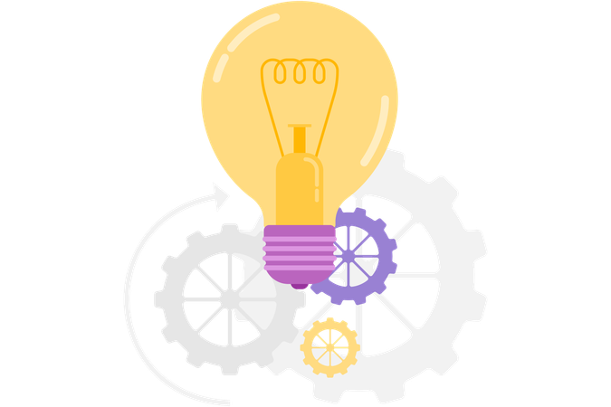 Lightbulb over gear  Illustration