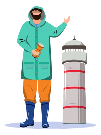 Lighthouse Keeper Illustration