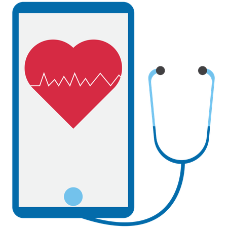 Ligne de battement de cœur et stéthoscope  Illustration