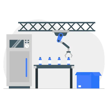 Ligne de production robotisée  Illustration