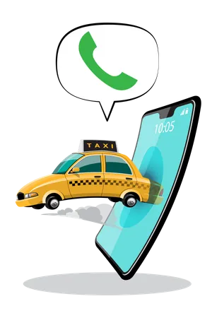 Chamar serviço de táxi  Ilustração