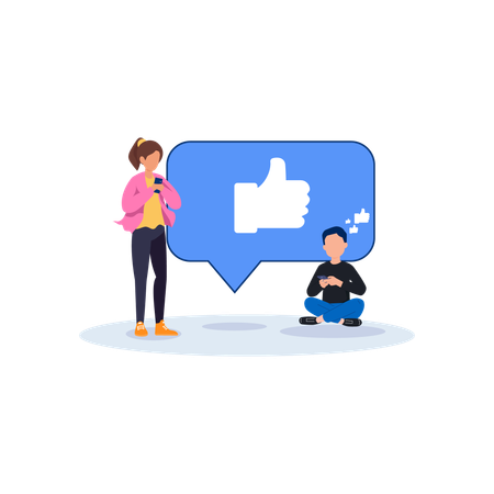 Like posts on social media  Illustration