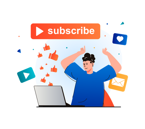 Like share and subscribe  Illustration