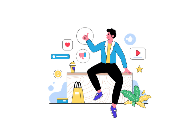 Likes und Dislikes für Unternehmensseiten  Illustration
