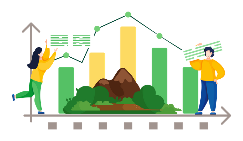 Limate change graph  Illustration