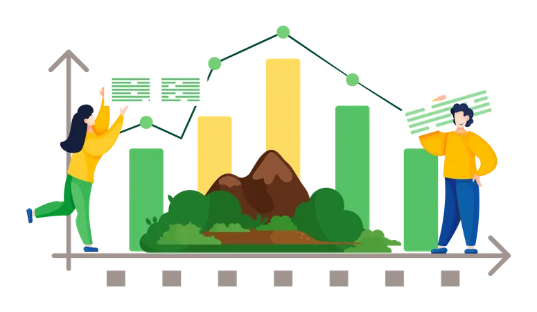 Limate change graph  Illustration