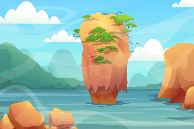 Limestone island  일러스트레이션