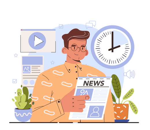 Limit your time of news consuming  Illustration