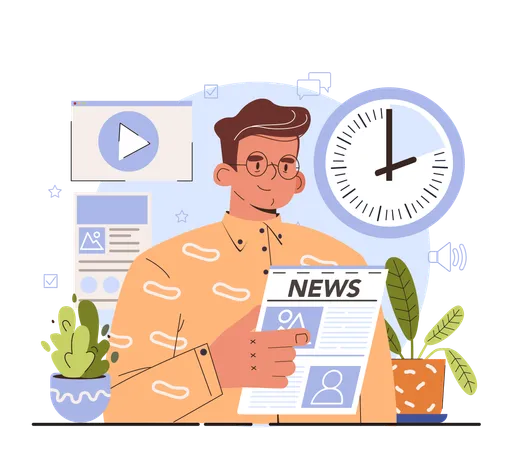 How To Manage Stress Instruction Concept Limit Your Time Of News Consuming Negative World News Pressure Fear And Chaos Psychological Support Emotional Help Flat Vector Illustration Illustration