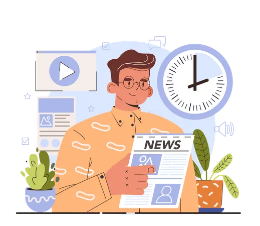 Limit your time of news consuming  Illustration