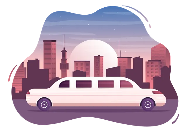 Limousine Car  Illustration