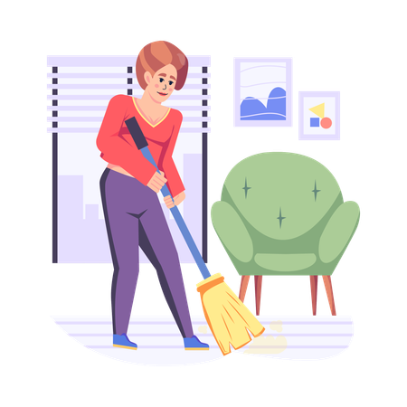 Limpar a casa  Ilustração