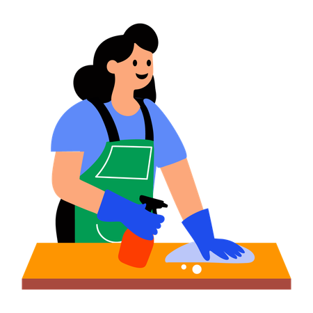 Limpeza de cozinha  Ilustração