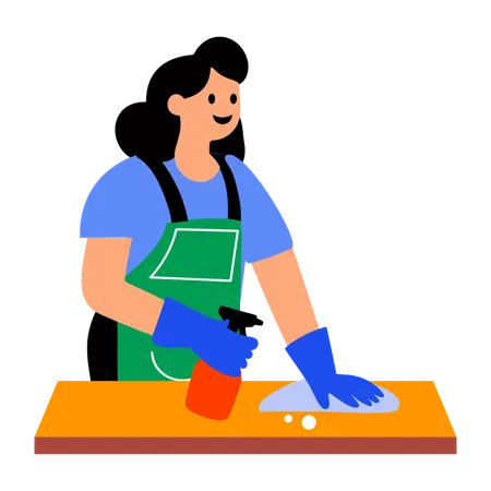 Limpeza de cozinha  Ilustração