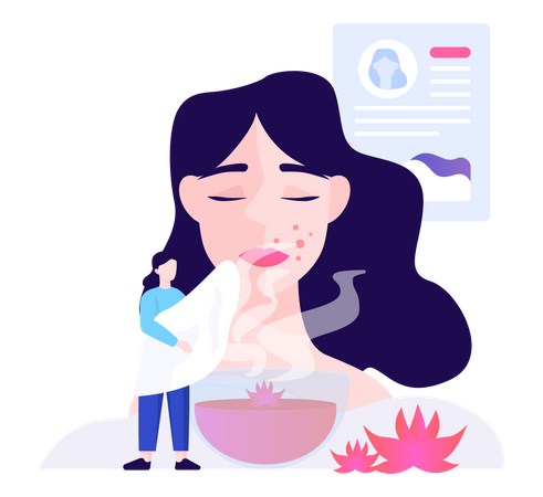 Limpeza e tratamento de pele  Illustration