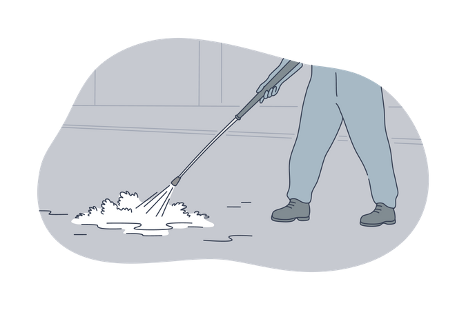 Limpieza de piso  Ilustración