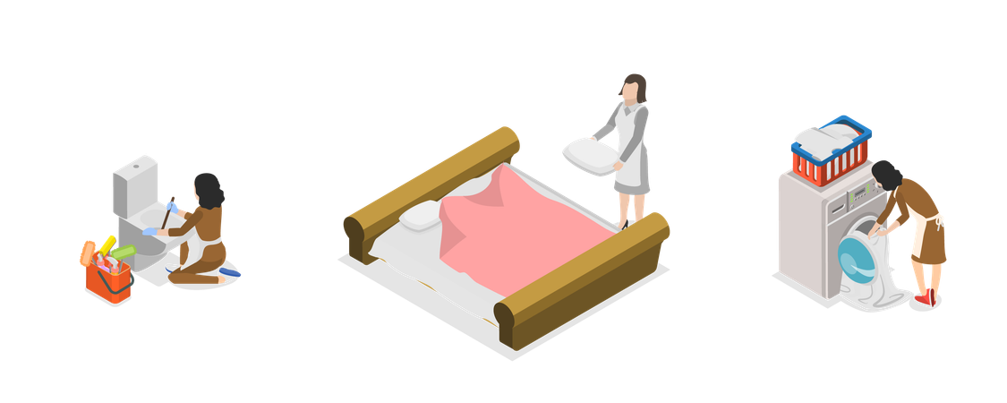 Limpieza del hotel  Ilustración