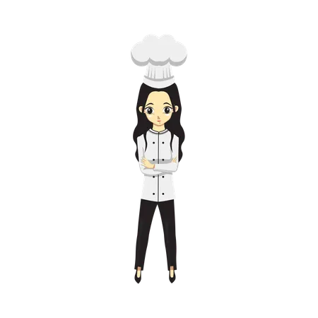 Linda chica chef  Ilustración