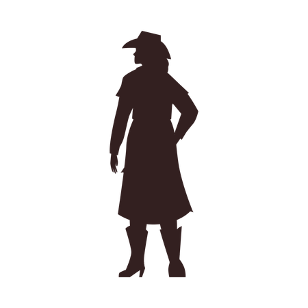 Linda cowgirl preta  Ilustração