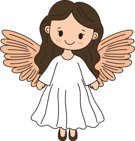 Personagem de anjo de menina alada fofa  Ilustração