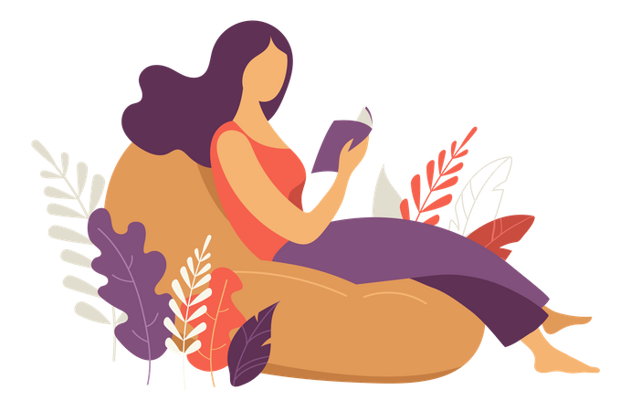 Mulher bonita com um livro  Ilustração