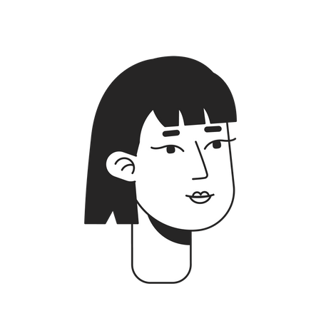Linda mulher feliz com corte de cabelo curto  Ilustração