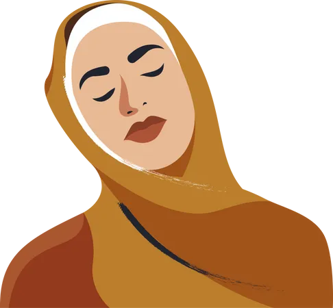 Linda mulher Hijab  Ilustração