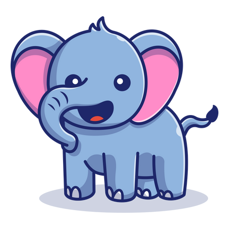 Lindo bebé elefante  Ilustración
