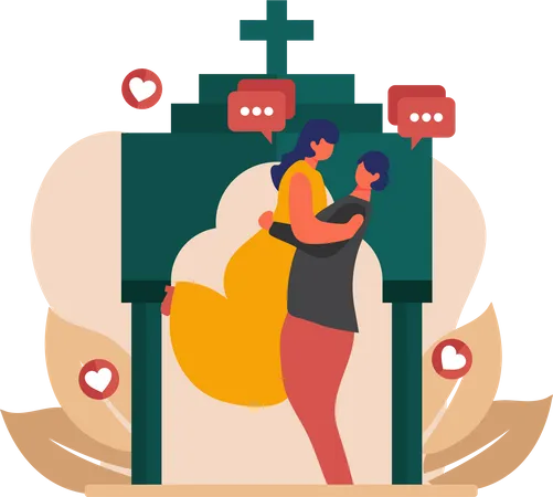 Lindo casal de noivos  Illustration